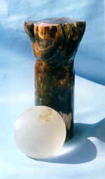 Composition "Touch" 1994. Mountain crystal, jasper.