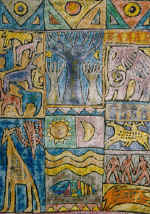 Tassilin-Adger paper, pastel, ink 80*60cm 	1998