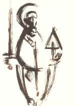 "St Nicolas of Mozhaisk" Series. Paper, China ink, 31*19, 1997. Author's property