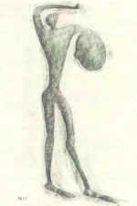 "Warriors" Series. Paper, pencil, wax pencil, 3119, 1997.Author's property